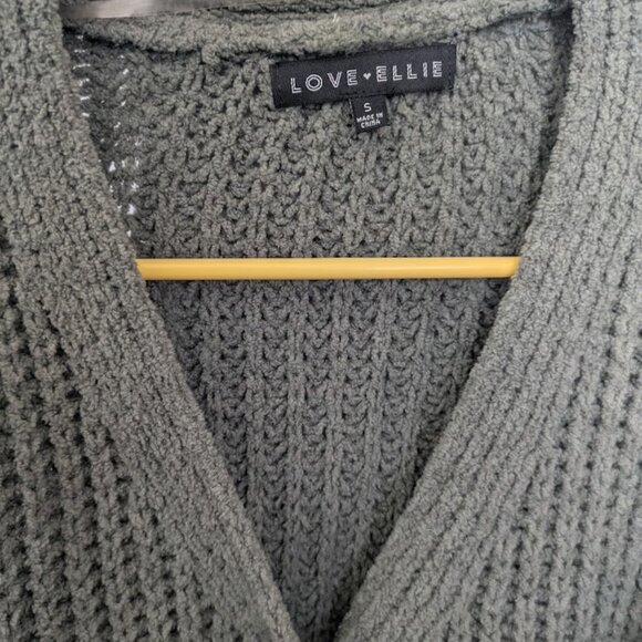 Love Ellie womens green waffle knit button front cardigan cozy size S - Picture 2 of 3